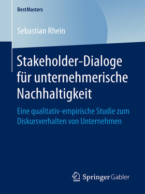 cover image of Stakeholder-Dialoge für unternehmerische Nachhaltigkeit